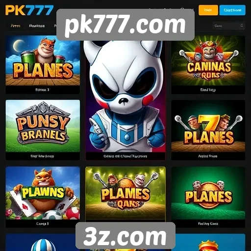 Diversidade de jogos disponíveis no pk777.com